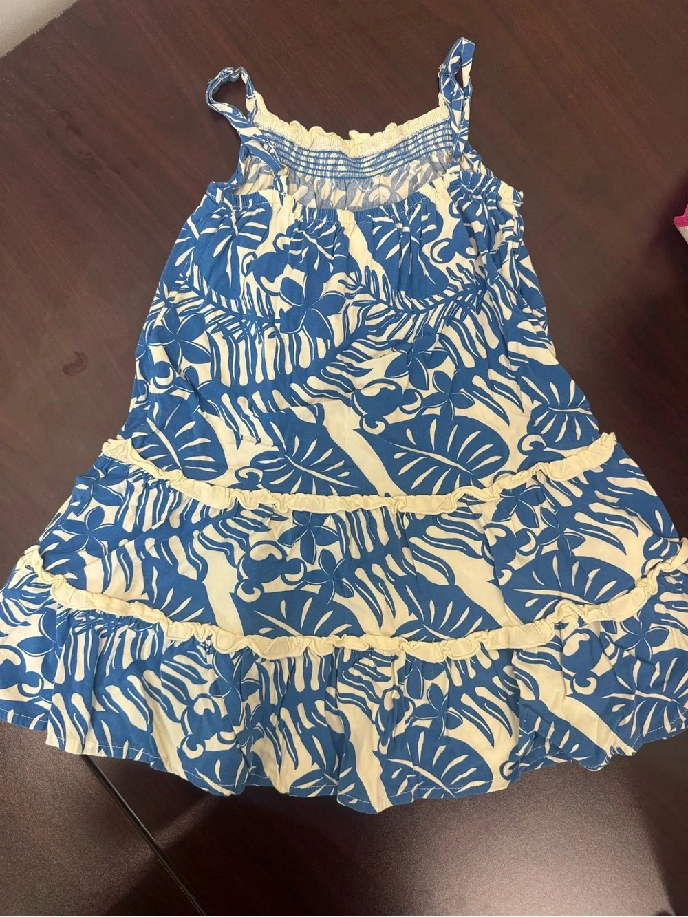Disney Blue and Cream Tropical Minnie Tank Dress for Kids